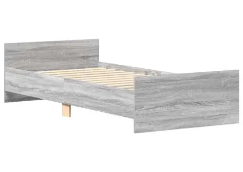 Cadru de pat, gri sonoma, 90x200 cm, lemn prelucrat - 4/5