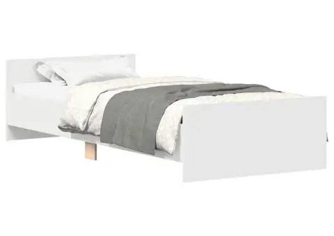 Cadru de pat, alb, 100x200 cm, lemn prelucrat - 2/5