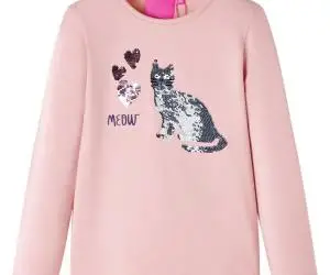 Tricou copii cu mâneci lungi, roz deschis 128