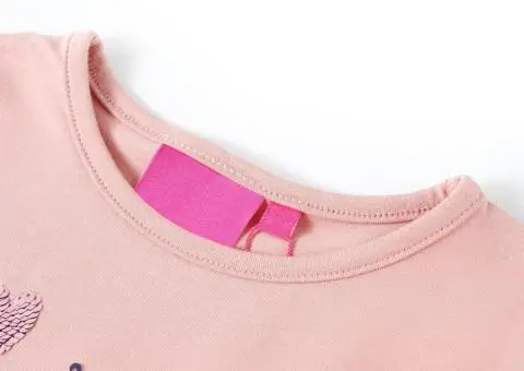 Tricou copii cu mâneci lungi, roz deschis 128 - 3/5