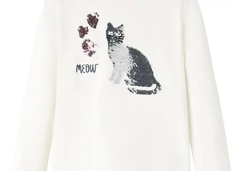 Tricou de copii cu mâneci lungi, ecru, 116 - 1/5