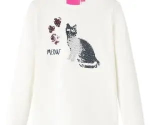 Tricou de copii cu mâneci lungi, ecru, 116