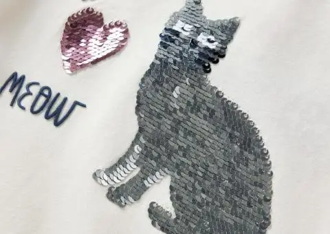 Tricou de copii cu mâneci lungi, ecru, 116 - 4/5