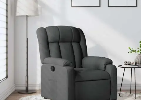 Fotoliu rabatabil, gri închis, material textil - 1/5