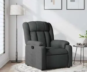 vidaXL Fotoliu rabatabil, gri închis, material textil