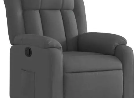 Fotoliu rabatabil, gri închis, material textil - 2/5