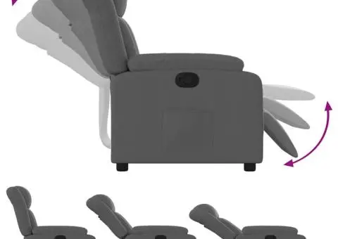 Fotoliu rabatabil, gri închis, material textil - 4/5