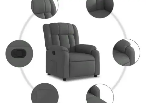 Fotoliu rabatabil, gri închis, material textil - 5/5