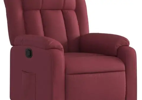 Fotoliu rabatabil, roșu vin, material textil - 2/5