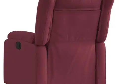 Fotoliu rabatabil, roșu vin, material textil - 3/5