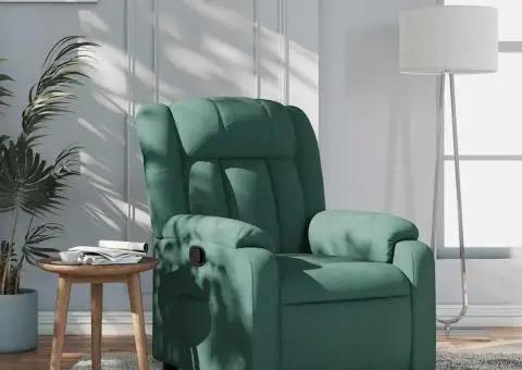 Fotoliu rabatabil, verde închis, material textil - 1/5