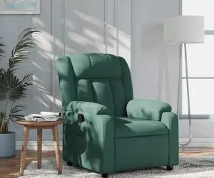 vidaXL Fotoliu rabatabil, verde închis, material textil