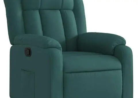 Fotoliu rabatabil, verde închis, material textil - 2/5