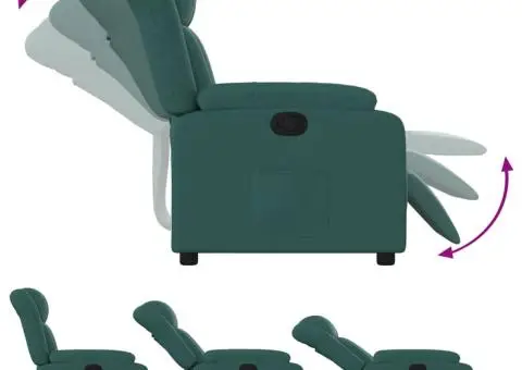 Fotoliu rabatabil, verde închis, material textil - 4/5