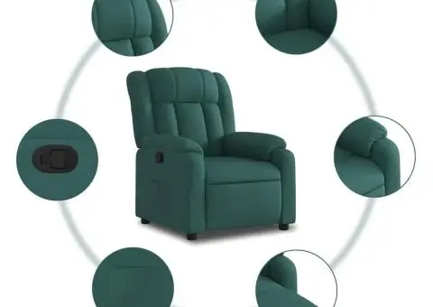 Fotoliu rabatabil, verde închis, material textil - 5/5