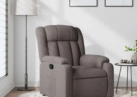 Fotoliu rabatabil, gri taupe, material textil - 1/5