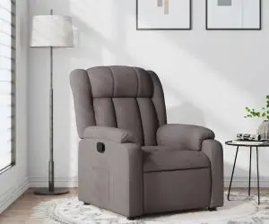 vidaXL Fotoliu rabatabil, gri taupe, material textil