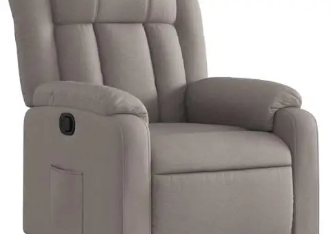 Fotoliu rabatabil, gri taupe, material textil - 2/5