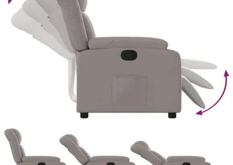 Fotoliu rabatabil, gri taupe, material textil - 4/5