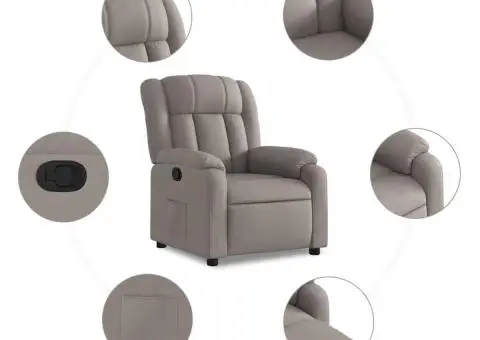 Fotoliu rabatabil, gri taupe, material textil - 5/5