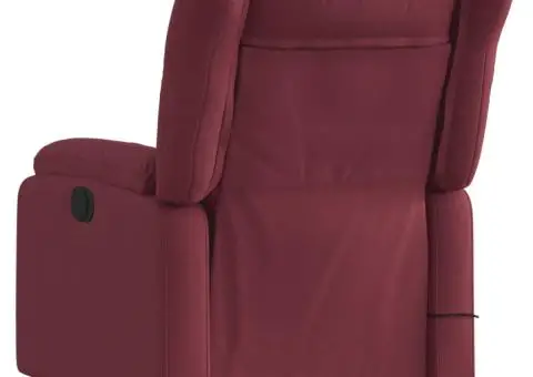 Fotoliu de masaj rabatabil, roșu vin, material textil - 4/5