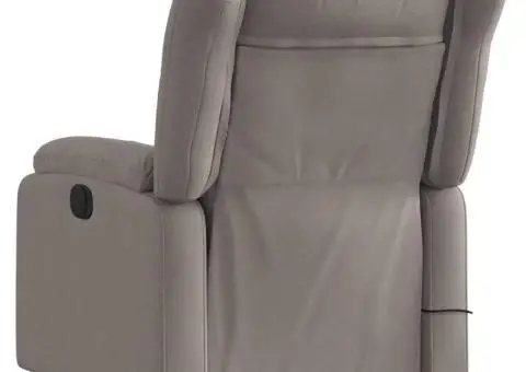 Fotoliu de masaj rabatabil, gri taupe, material textil - 4/5