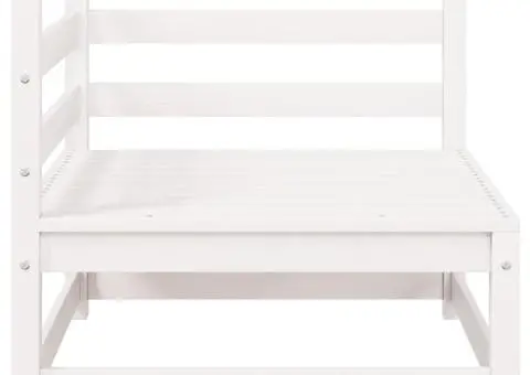 Canapea de grădină cu 2 locuri, cu perne, alb, lemn masiv pin - 5/5