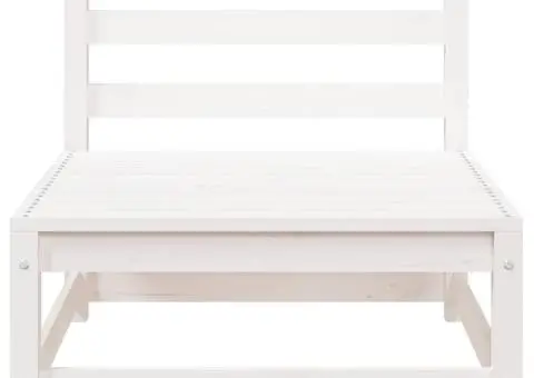 Set mobilier de grădină cu perne, 2 piese, alb, lemn masiv pin - 5/5