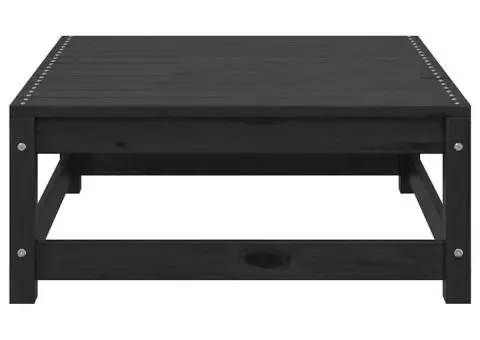 Set mobilier de grădină cu perne, 2 piese, negru, lemn de pin - 5/5