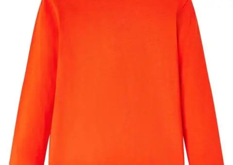 Tricou copii mâneci lungi, portocaliu aprins 104 - 2/5