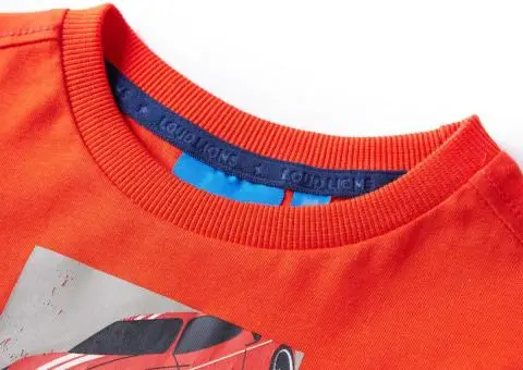 Tricou copii mâneci lungi, portocaliu aprins 104 - 3/5