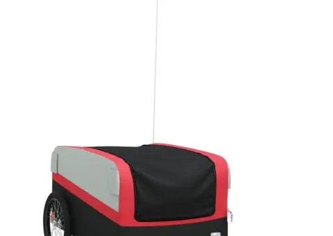 Remorcă pentru biciclete, negru și roșu, 45 kg, fier - 2/5