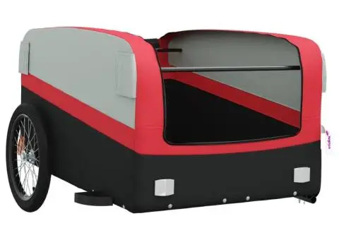Remorcă pentru biciclete, negru și roșu, 45 kg, fier - 5/5