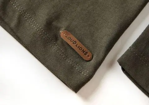 Tricou pentru copii cu mâneci lungi, kaki, 116 - 5/5