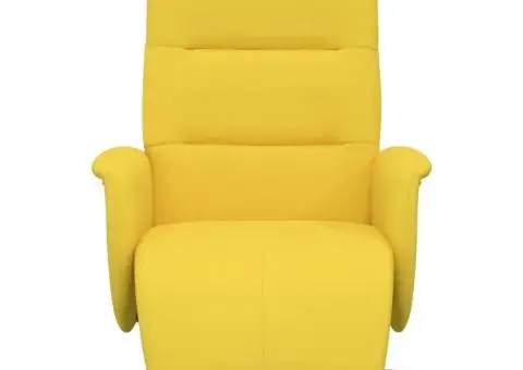 Fotoliu rabatabil cu suport de picioare, galben deschis, textil - 3/5