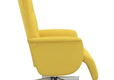 Fotoliu rabatabil cu suport de picioare, galben deschis, textil - 4/5