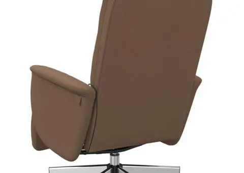 Fotoliu de masaj rabatabil cu suport de picioare, maro, textil - 5/5