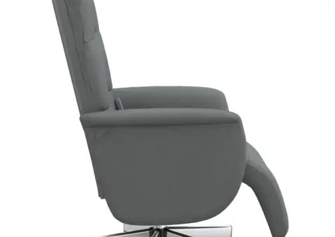 Fotoliu masaj rabatabil cu suport picioare, gri închis, textil - 4/5