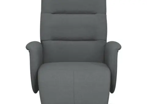 Fotoliu rabatabil cu suport de picioare, gri închis, textil - 3/5