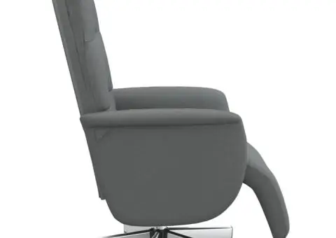 Fotoliu rabatabil cu suport de picioare, gri închis, textil - 4/5