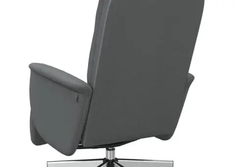 Fotoliu rabatabil cu suport de picioare, gri închis, textil - 5/5