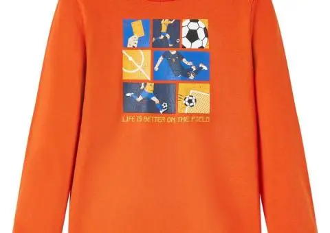 Tricou de copii cu mâneci lungi, portocaliu, 140 - 1/5