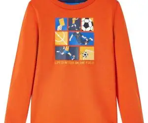 Tricou de copii cu mâneci lungi, portocaliu, 140
