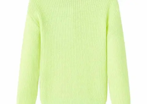 Pulover pentru copii tricotat, galben neon, 92 - 2/5