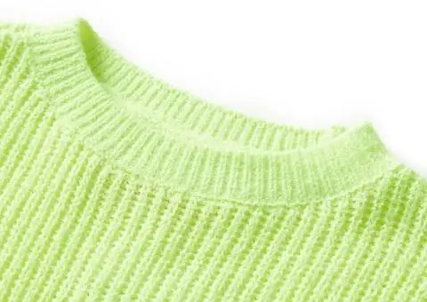 Pulover pentru copii tricotat, galben neon, 92 - 3/5