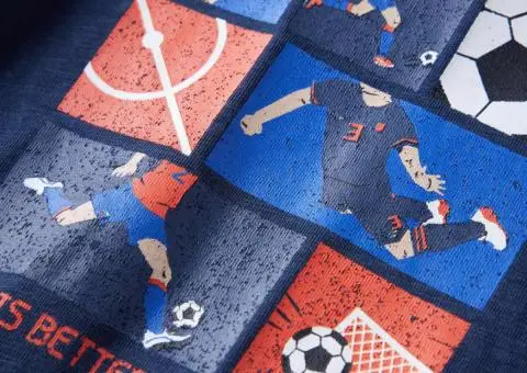 Tricou de copii cu mâneci lungi, bleumarin melanj, 92 - 4/5