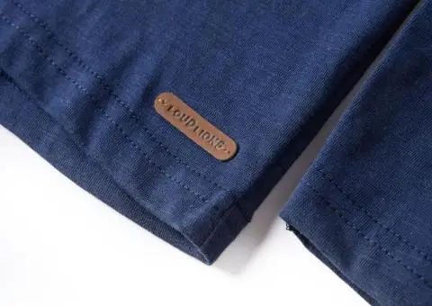 Tricou de copii cu mâneci lungi, bleumarin melanj, 92 - 5/5