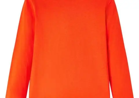 Tricou copii mâneci lungi, portocaliu aprins 128 - 2/5