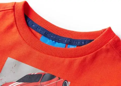 Tricou copii mâneci lungi, portocaliu aprins 128 - 3/5