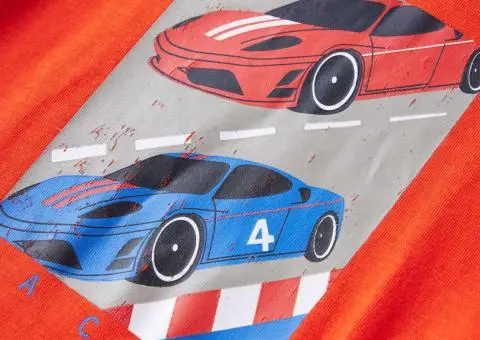 Tricou copii mâneci lungi, portocaliu aprins 128 - 4/5